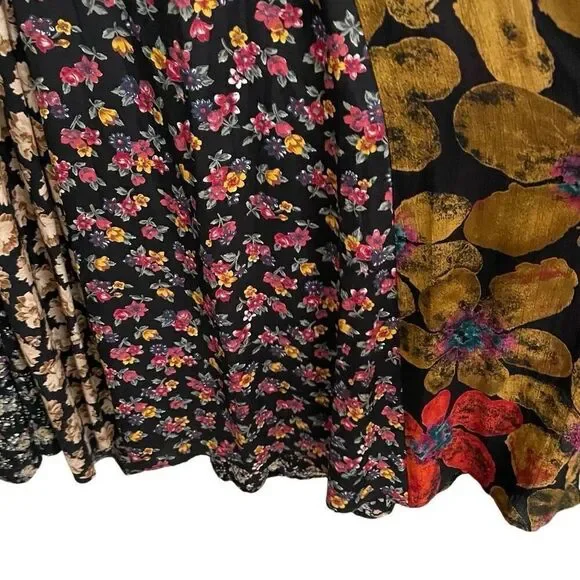 Vintage Handmade Patchwork Whimsygoth  Hippie Maxi Dress Long Sleeve Velvet - Picture 11 of 12